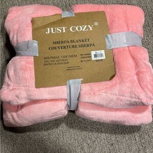 Just Cozy Pink Sherpa Blanket